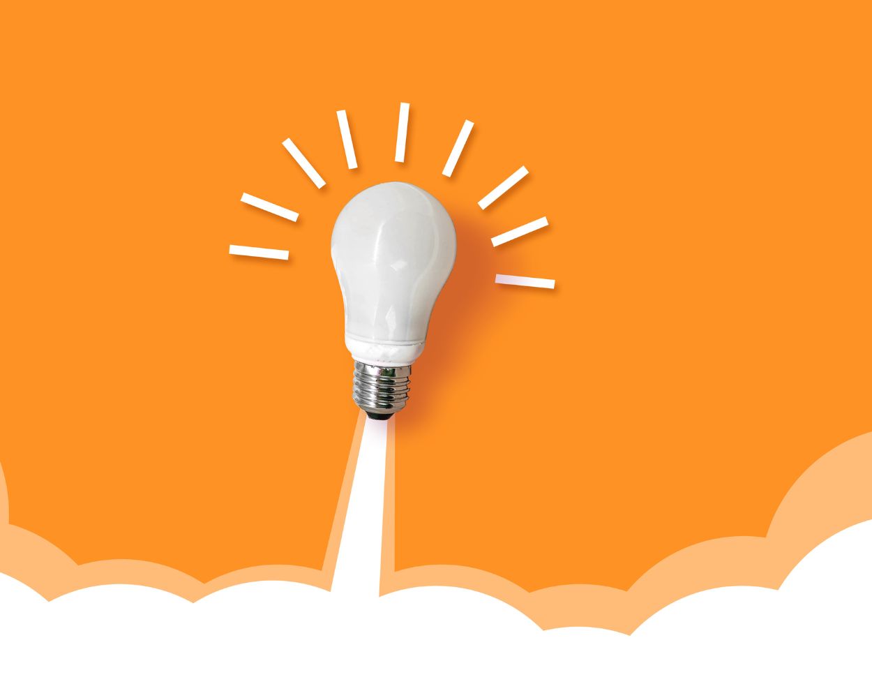 fusee ampoule fond orange