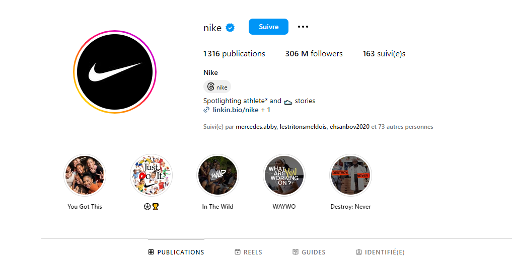 compte instagram nike