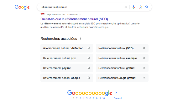 recherche associée google