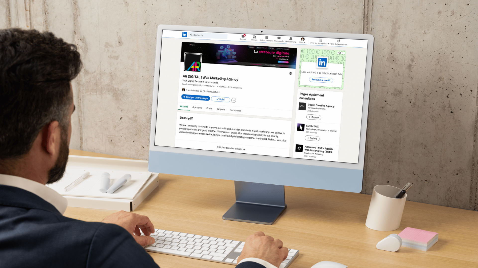 visibilité page linkedin