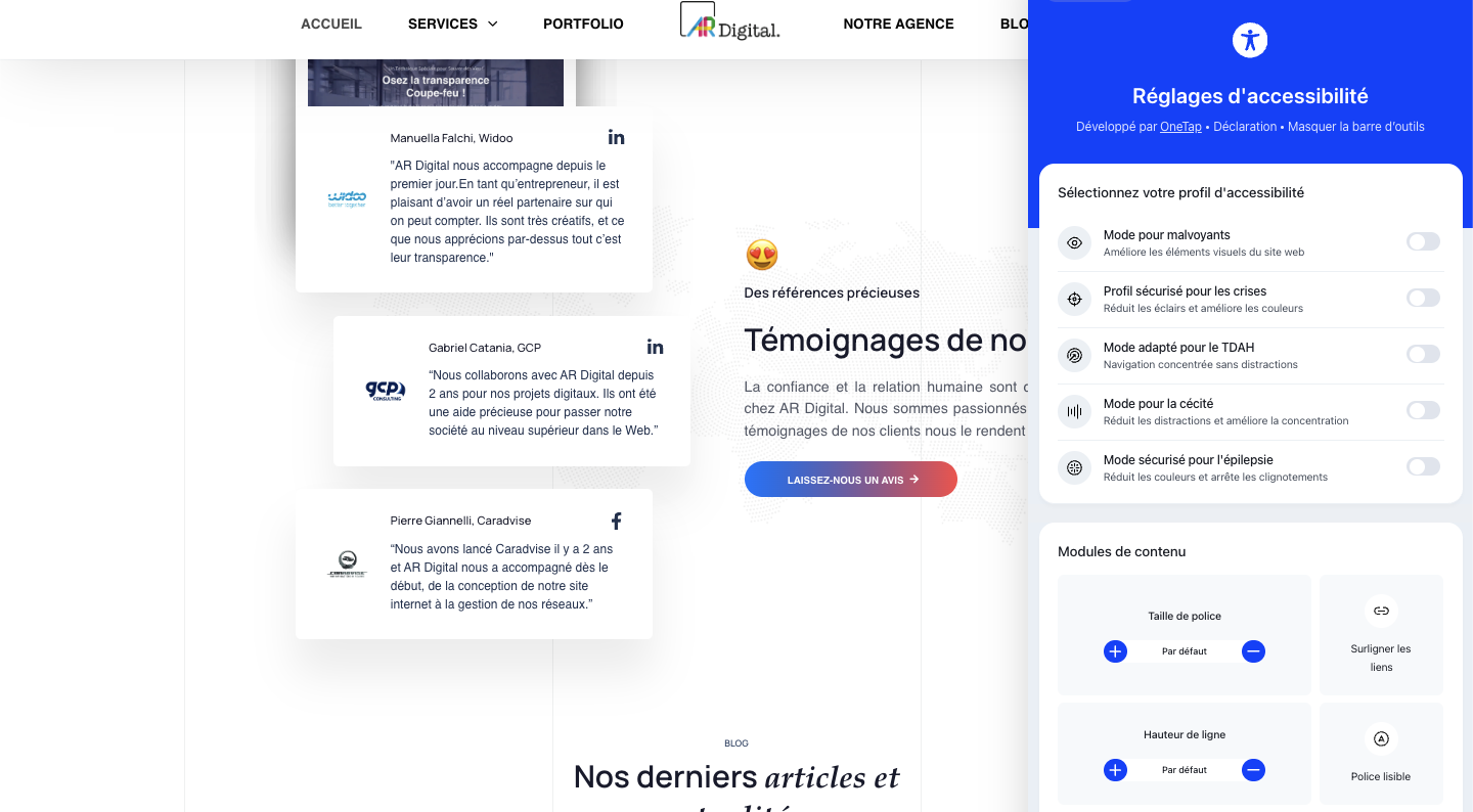 plugin accessibilité AR digiital