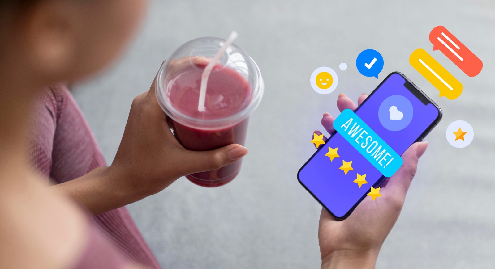 Collage illustrant l'experience client et les avis en ligne pour une PME au Luxembourg