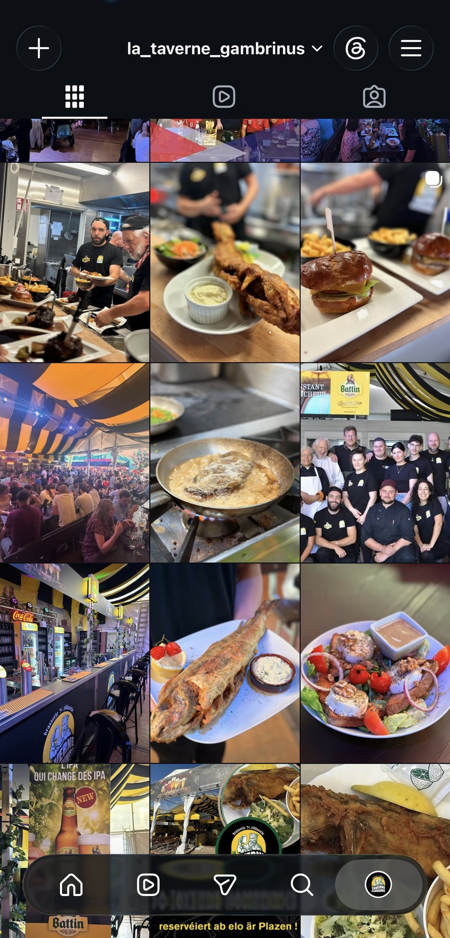 Le feed Instagram avant refonte : photos brutes sans traitement