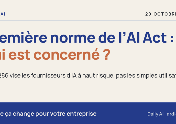 Première norme de l’AI Act : ce que les PME doivent savoir